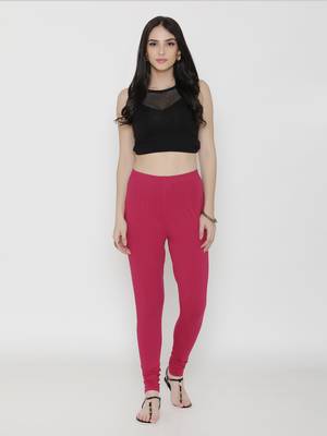 Fuschia Cotton Lycra Solid Legging 4