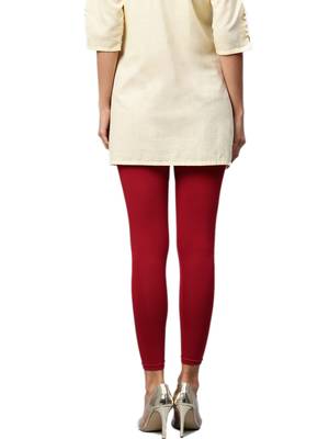 Maroon Cotton Lycra Solid Legging 2