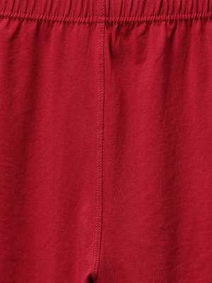 Maroon Cotton Lycra Solid Legging 5