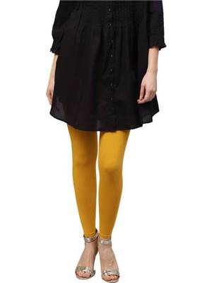 Mustard Cotton Lycra Solid Legging 1