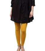 Mustard Cotton Lycra Solid Legging
