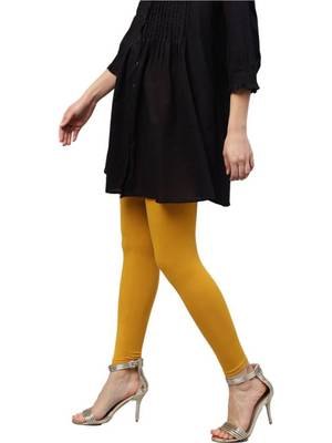 Mustard Cotton Lycra Solid Legging 3