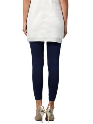 Navy Cotton Lycra Solid Legging 2