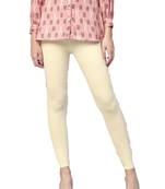 Off-White Cotton Lycra Solid Legging