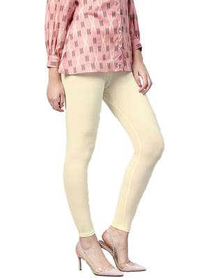 Off-White Cotton Lycra Solid Legging 4