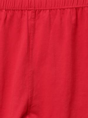 Red Cotton Lycra Solid Legging 5
