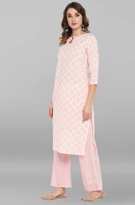 Janasya White printed cotton ethnic-kurtis 3