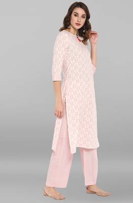 Janasya White printed cotton ethnic-kurtis 4