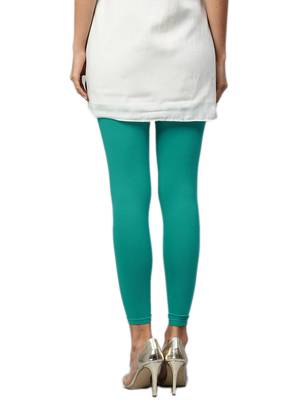 Teal Cotton Lycra Solid Legging 2