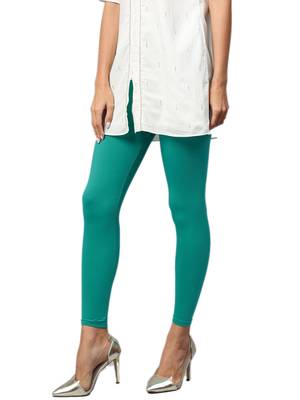 Teal Cotton Lycra Solid Legging 3