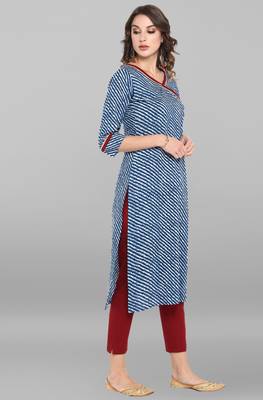 Blue printed cotton ethnic kurtis 4