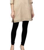 Black Cotton Lycra Solid Legging