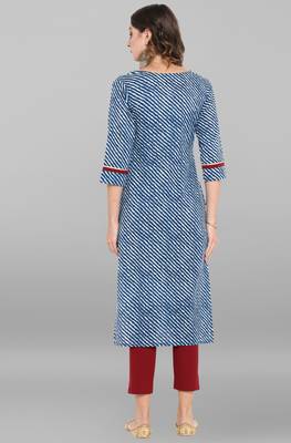 Blue printed cotton ethnic kurtis 5