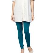 Teal Cotton Lycra Solid Legging