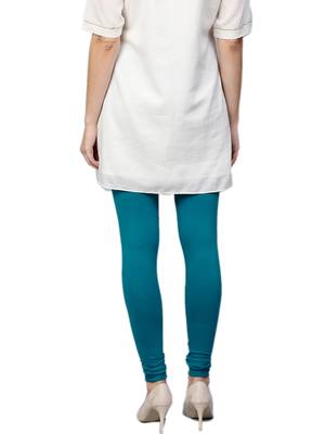 Teal Cotton Lycra Solid Legging 2