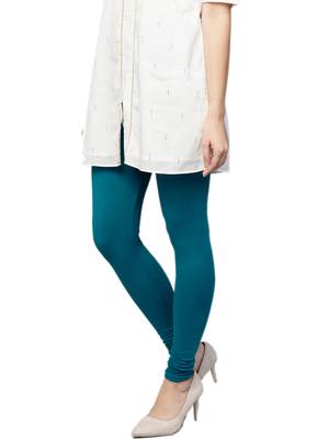 Teal Cotton Lycra Solid Legging 3