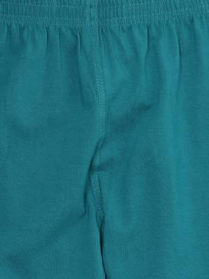 Teal Cotton Lycra Solid Legging 5