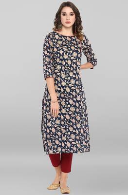 Blue printed cotton ethnic kurtis 1