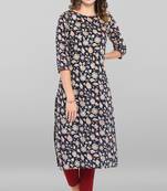 Blue printed cotton ethnic kurtis