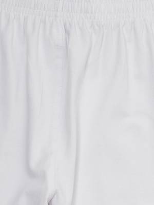 White Cotton Lycra Solid Legging 5