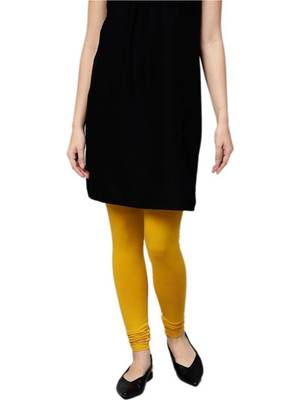 Mustard Cotton Lycra Solid Legging 1