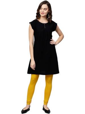Mustard Cotton Lycra Solid Legging 4
