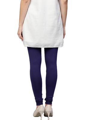 Navy Blue Cotton Lycra Solid Legging 2