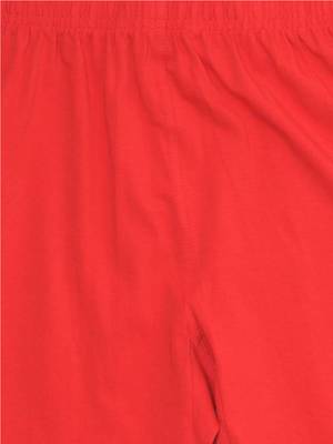 Red Cotton Lycra Solid Legging 5