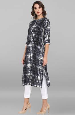 Janasya Black printed cotton ethnic-kurtis 3