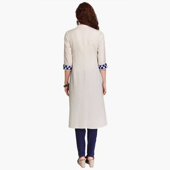 Grey embroidered polyester kurtas-and-kurtis 4