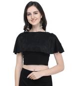 Women's  Black Cotton Lycra Stitch Blouse