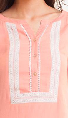 Pink embroidered viscose kurtas-and-kurtis 2
