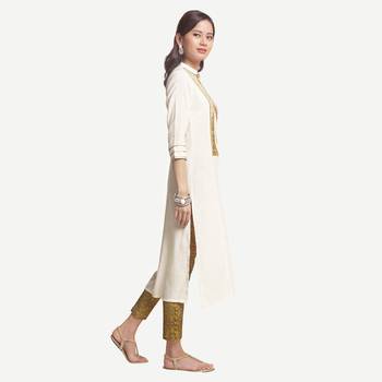 White embroidered viscose kurtas-and-kurtis 2