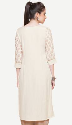 White embroidered viscose kurtas-and-kurtis 3