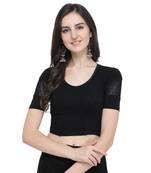 Women's  Black Cotton Lycra Stitch Blouse