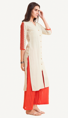 White embroidered viscose kurtas-and-kurtis 2