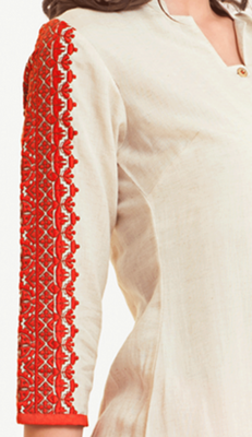 White embroidered viscose kurtas-and-kurtis 3