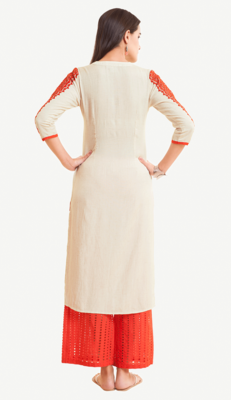 White embroidered viscose kurtas-and-kurtis 4