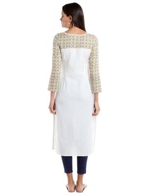 White embroidered viscose kurtas-and-kurtis 4