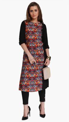 Black embroidered viscose kurtas-and-kurtis 1
