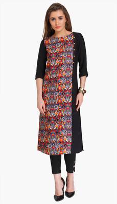 Black embroidered viscose kurtas-and-kurtis 2