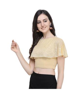 Women's  Beige Cotton Lycra Stitch Blouse 2