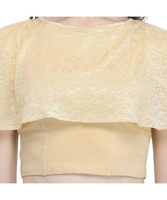 Women's  Beige Cotton Lycra Stitch Blouse 4