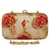Anekaant Tulle Embroidered Faux Silk Box Clutch Beige