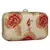 Anekaant Tulle Embroidered Faux Silk Box Clutch Beige