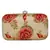 Anekaant Tulle Embroidered Faux Silk Box Clutch Beige