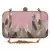 Anekaant Adorn Sequines Embellished Faux Silk Box Clutch Pink & Multi