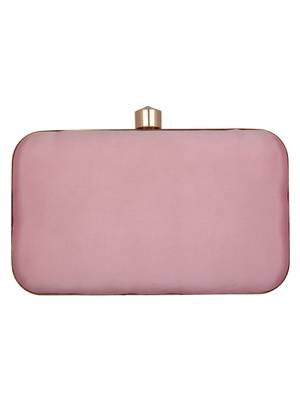 Anekaant Adorn Sequines Embellished Faux Silk Box Clutch Pink & Multi 3