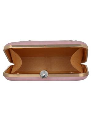 Anekaant Adorn Sequines Embellished Faux Silk Box Clutch Pink & Multi 5