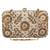 Anekaant Adorn Embellished Faux Silk Box Clutch White & Gold
